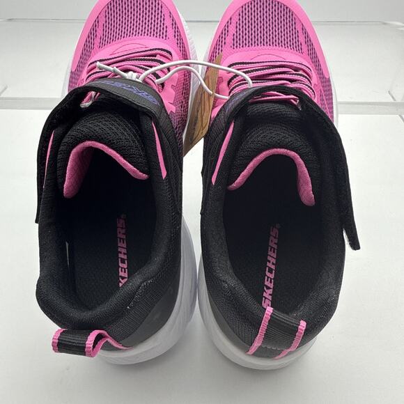 Skechers Girls Dyna-Air Sneaker, Lightweight, Breathable, Black/Pink, Size 3 - Picture 8 of 10